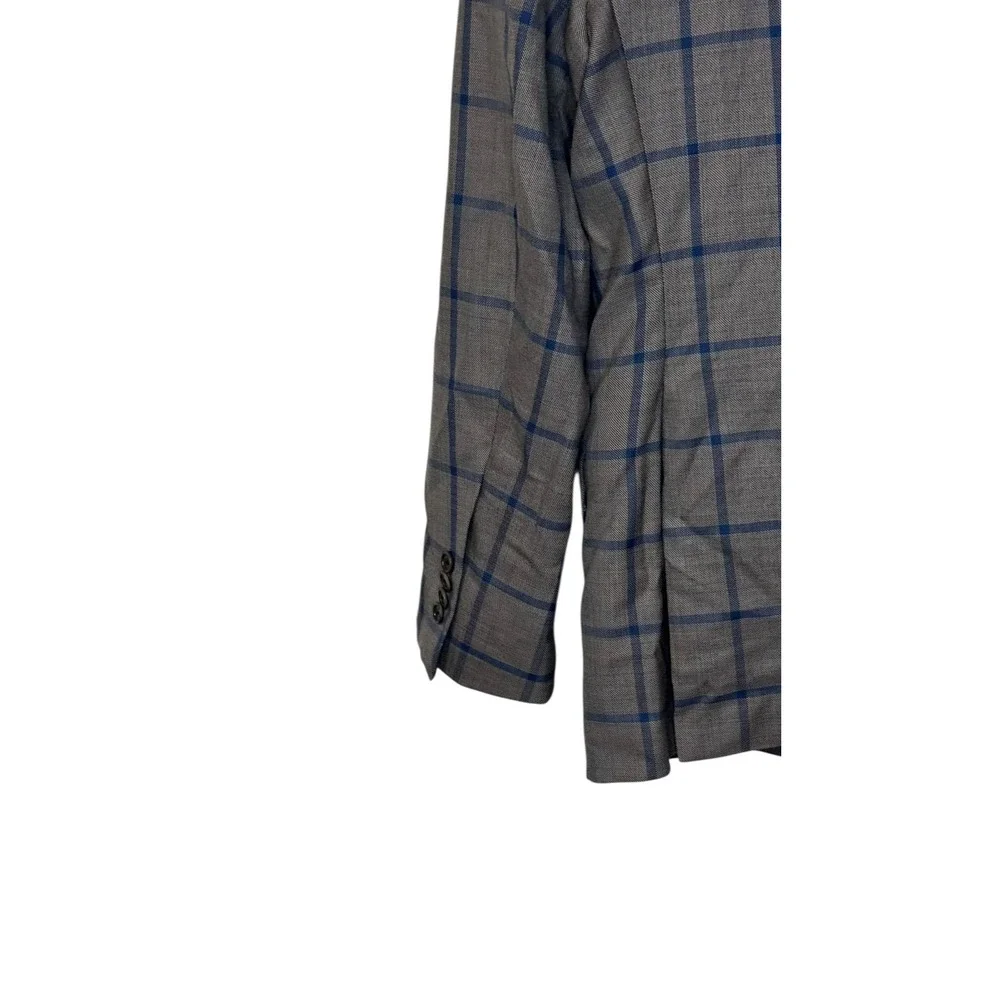 Brooks Brothers Mens Coat Plaid Double Vent 2-Button Lined Windowpane Blazer 36R